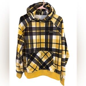 Spark Paws Yellow and Black Plaid Hoodie size SMALL